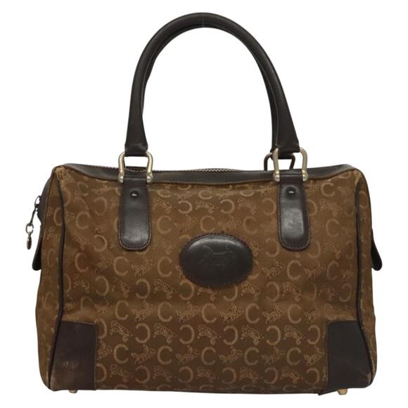 CELINE C Sulky Hand Bag Canvas Brown Gold - Picture 2 of 13